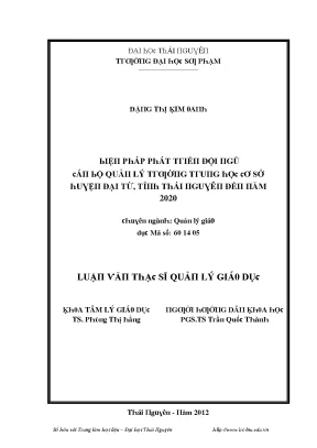 Quản lý đội ngũ giáo dục tại Đại học Thái Nguyên