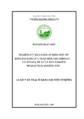 Xử Lý Đất Ô Nhiễm Tại Trường Đại Học Nông Lâm Thái Nguyên