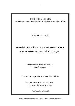 Nghiên Cứu Kỹ Thuật Rainbow-Crack Thám Khóa Mã RC4