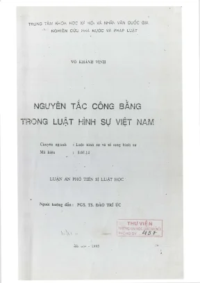 Nghiên Cứu Nguyên Tắc Công Bằng Trong Luật Hình Sự Việt Nam