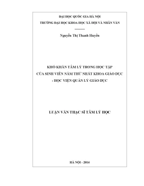 Khó Khăn Tâm Lý Trong Học Tập Của Sinh Viên Năm Thứ Nhất