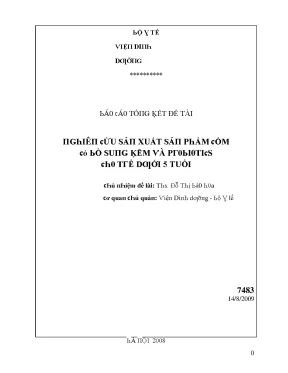 Nghiên Cứu Về Tác Động Của Thực Phẩm Đến Sức Khỏe Trẻ Em
