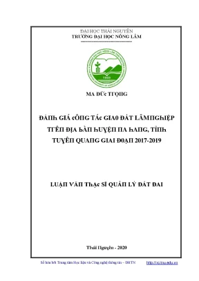 Đánh Giá Công Tác Giao Đất Lâm Nghiệp Tại Huyện Na Hang,