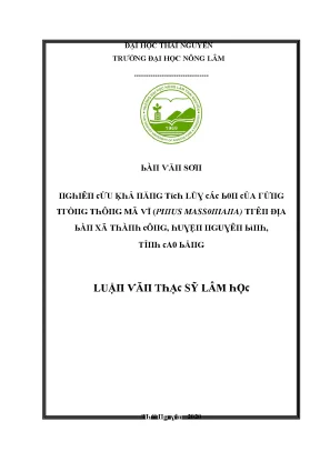 Nghiên Cứu Khả Năng Sinh Trưởng Của Loài Thực Vật Pinus