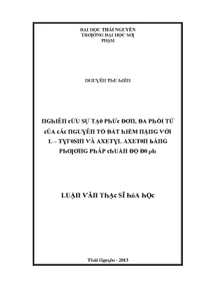 Nghiên cứu sự tác động của đa phối tử lên đất hiếm với