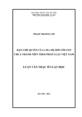 Hạn Chế Quyền Của Cha Mẹ Đối Với Con Chưa Thành Niên