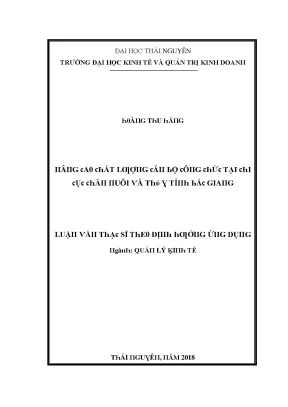 Nâng cao chất lượng cán bộ công chức tại Chi cục Chăn