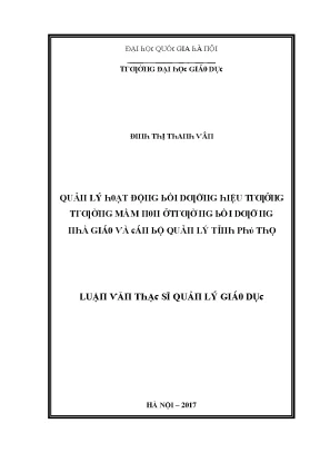 Quản lý bồi dưỡng hiệu trưởng trường mầm non tại Phú Thọ