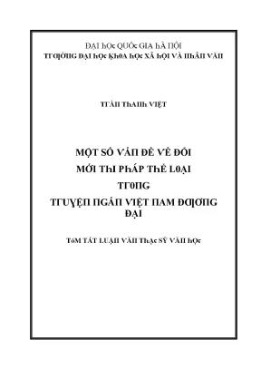 Đổi Mới Luận Văn Về Thể Loại Truyện Ngắn Việt Nam Đương Đại