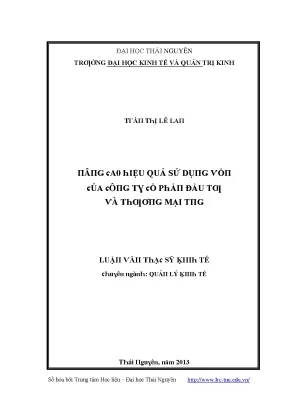Hiệu Quả Sử Dụng Vốn Đầu Tư Tại Trường Đại Học Kinh Tế