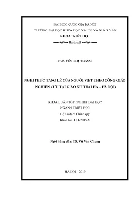Nghi Thức Tang Lễ Của Người Việt Theo Công Giáo Tại Giáo