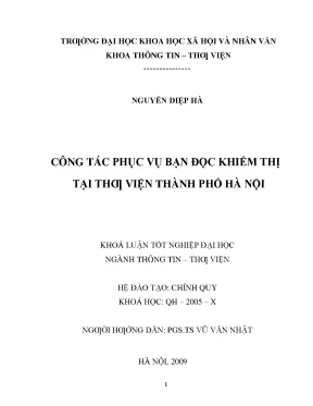 Công Tác Phục Vụ Bạn Đọc Khiếm Thị Tại Thư Viện Thành