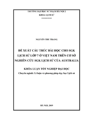 Cấu Trúc Bài Học Lịch Sử Lớp 7: Đề Xuất Từ Nghiên Cứu 