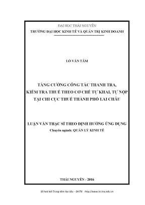 Tăng Cường Công Tác Thanh Tra, Kiểm Tra Thuế Tại Chi Cục