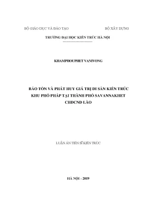 Bảo Tồn và Phát Huy Giá Trị Di Sản Kiến Trúc Khu Phố
