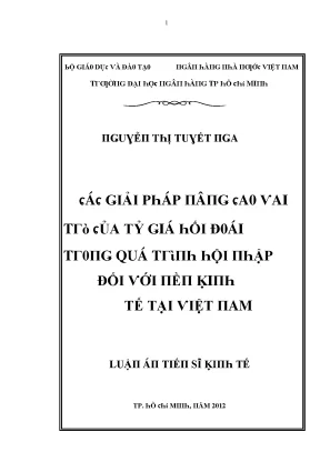 Tác Động Của Tỷ Giá Hối Đối Đối Với Kinh Tế Việt Nam
