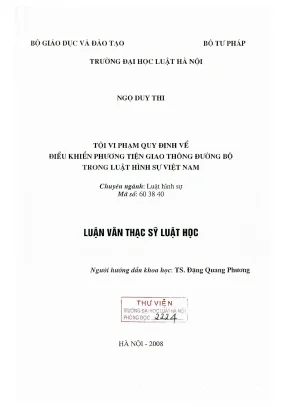 Tội Vi Phạm Quy Định Về Điều Khiển Phương Tiện Giao