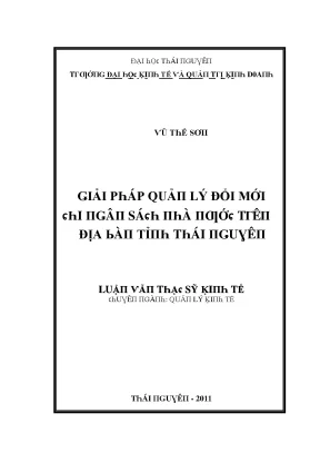 Đổi mới quản lý kinh tế tại Thái Nguyên