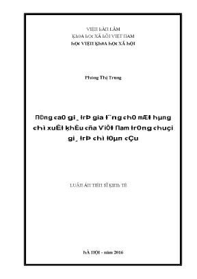 Nghiên Cứu Tác Động Của Xuất Khẩu Đến Kinh Tế Việt Nam