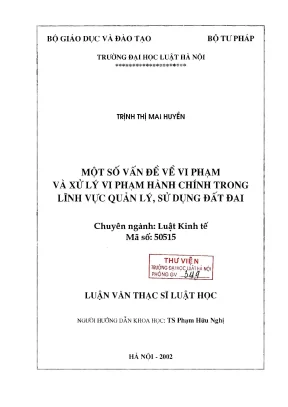 Vi Phạm Hành Chính và Xử Lý Trong Quản Lý Đất Đai