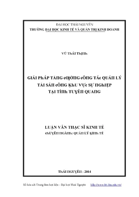 Giải pháp quản lý tài sản hiệu quả tại tỉnh Thái Bình