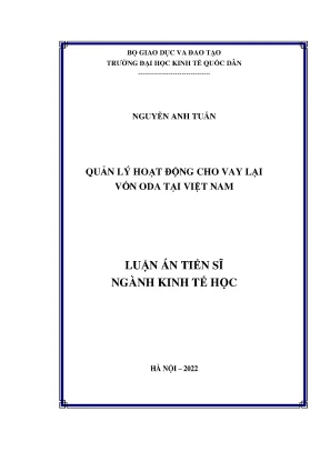 Quản Lý Hoạt Động Cho Vay Lại Vốn ODA Tại Việt Nam: