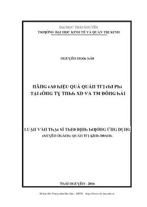 Hiệu Quả Quản Trị Kinh Doanh Tại Trường Đại Học Kinh Tế