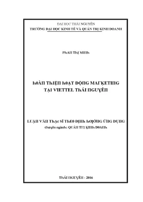Nghiên Cứu Hoạt Động Marketing Tại Viettel Thái Nguyên