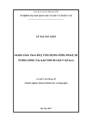 Nghiên cứu về công nghệ 3D trong quản lý xã hội tại Hà Nội