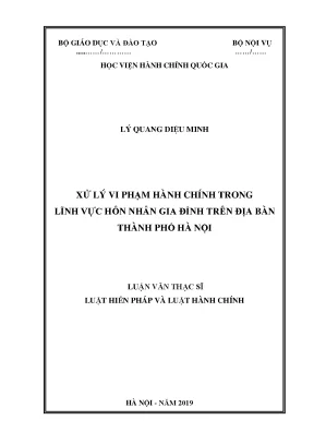 Xử Lý Vi Phạm Hành Chính Trong Lĩnh Vực Hôn Nhân Gia