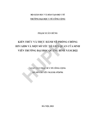 Nghiên Cứu Kiến Thức và Thực Hành Phòng Chống HIV/AIDS