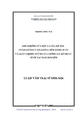Nghiên cứu về hiệu suất nuôi dưỡng tại Đại học Thái Nguyên