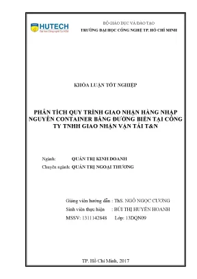 Phân Tích Quy Trình Giao Nhận Hàng Nhập Nguyên Container