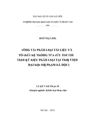 Phân loại tài liệu và hệ thống thông tin tại Đại học Sư