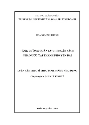 Quản Lý Chi Ngân Sách Nhà Nước Tại Thành Phố Yên Bái: