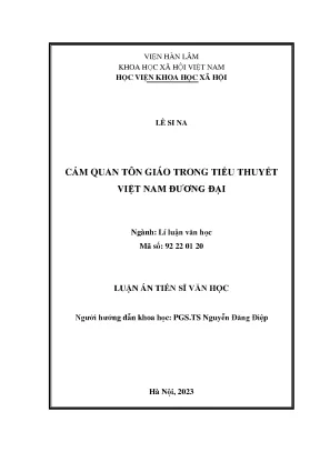 Cảm Quan Tôn Giáo Trong Tiểu Thuyết Việt Nam Đương Đại