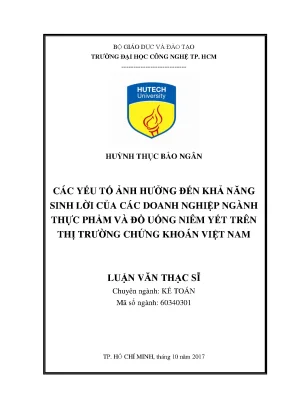 Các Yếu Tố Ảnh Hưởng Đến Khả Năng Sinh Lời Của Doanh