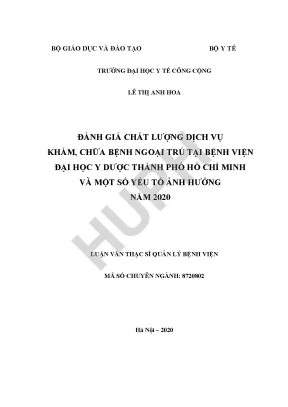 Đánh Giá Chất Lượng Dịch Vụ Khám Chữa Bệnh Ngoại Trú Tại