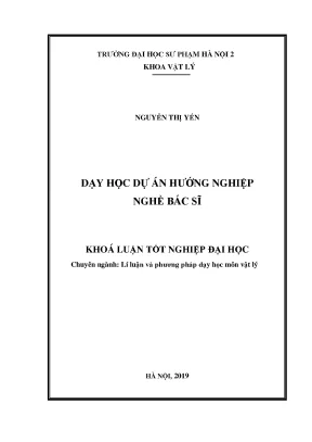 Dạy Học Dự Án Hướng Nghiệp Nghề Bác Sĩ Tại Trường Đại