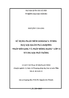 Sử Dụng Phần Mềm Geogebra Trong Giảng Dạy Toán Học