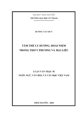 Nghiên Cứu Tâm Thế Ly Hương Trong Thơ Y Phương Và Mai Liễu