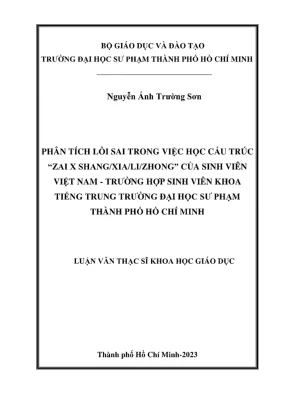 Phân Tích Lỗi Sai Trong Việc Học Cấu Trúc Tiếng Trung 