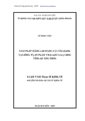 Giải pháp nâng cao năng lực tài chính cho công ty cổ