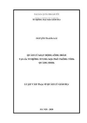 Quản lý hoạt động công đoàn tại trường trung học phổ 