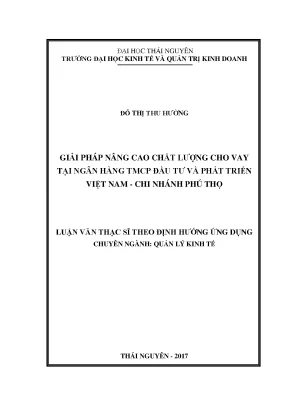 Giải pháp nâng cao chất lượng cho vay tại BIDV Phú Thọ