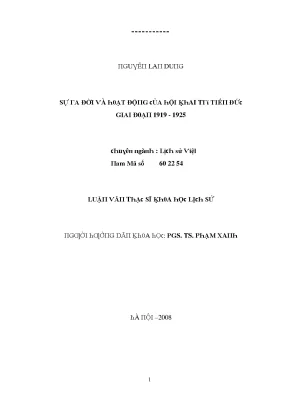 Sự Ra Đời và Hoạt Động của Hội Khai Trí Tiến Đức (1919-1925)