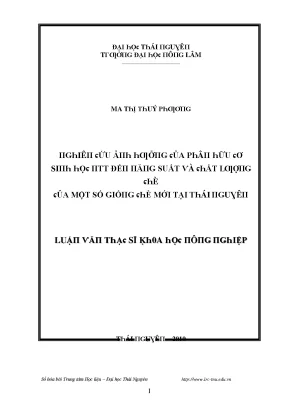 Nghiên cứu về chất lượng nước tại Đại học Thái Nguyên