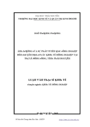 Phát Triển Kinh Tế Tại Thái Nguyên: Nghiên Cứu Từ Trường