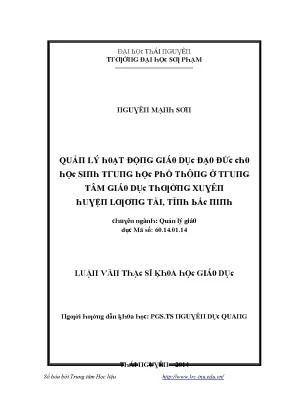 Quản lý giáo dục đạo đức cho học sinh trung học tại Bắc Ninh