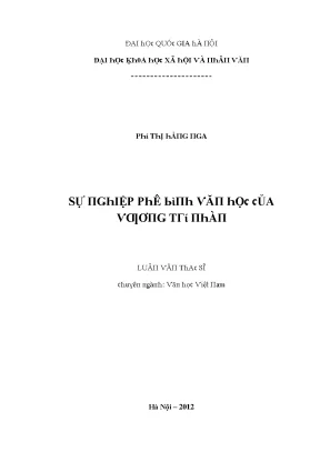 Luận Văn Về Nghiên Cứu Xã Hội Tại Đại Học Quốc Gia Hà Nội